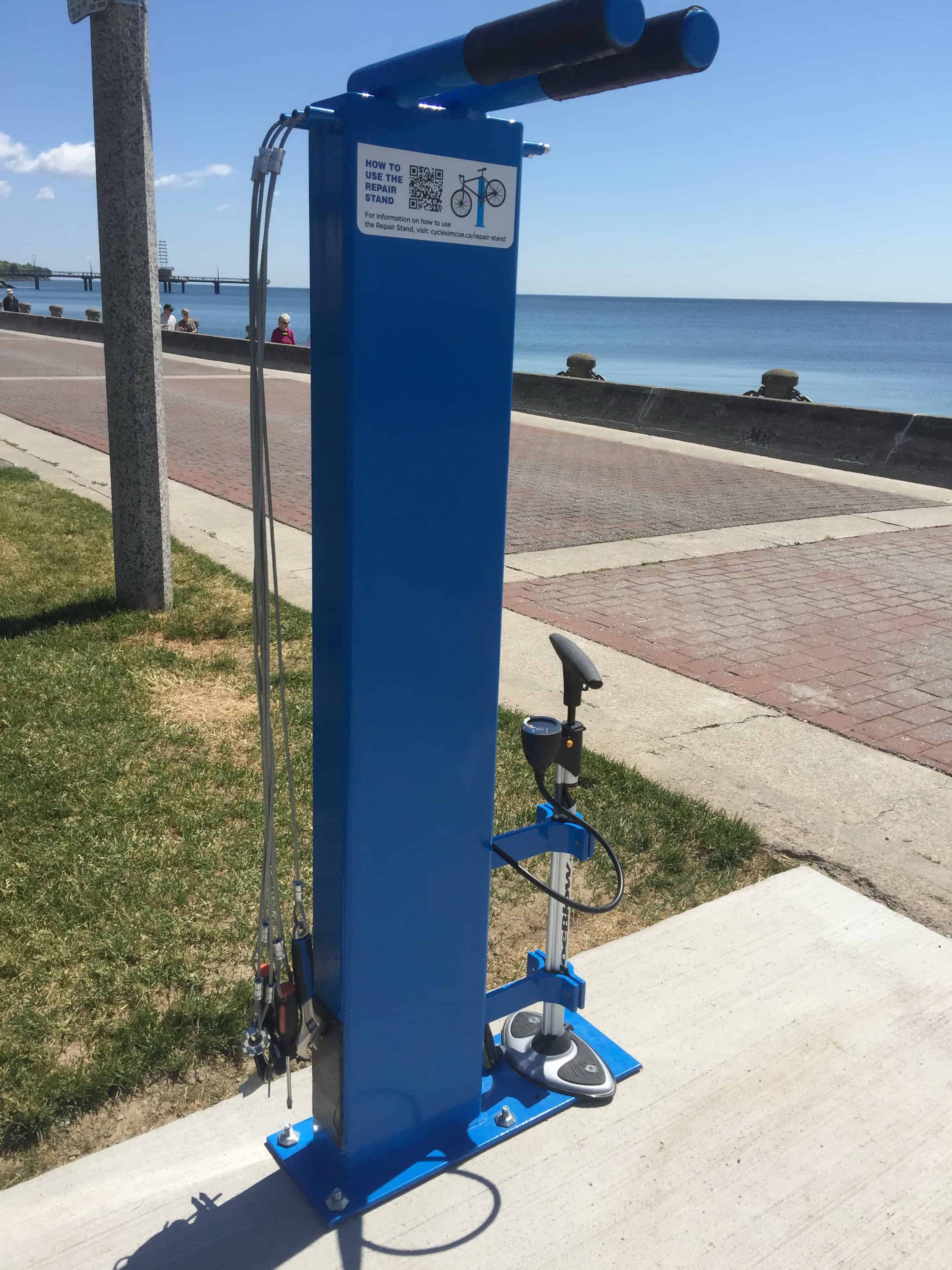 Bike repair station along promenade at Spencer Smith Park