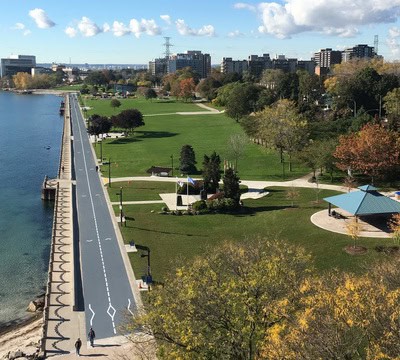 Fall aerial view of Spencer Smith Promenade