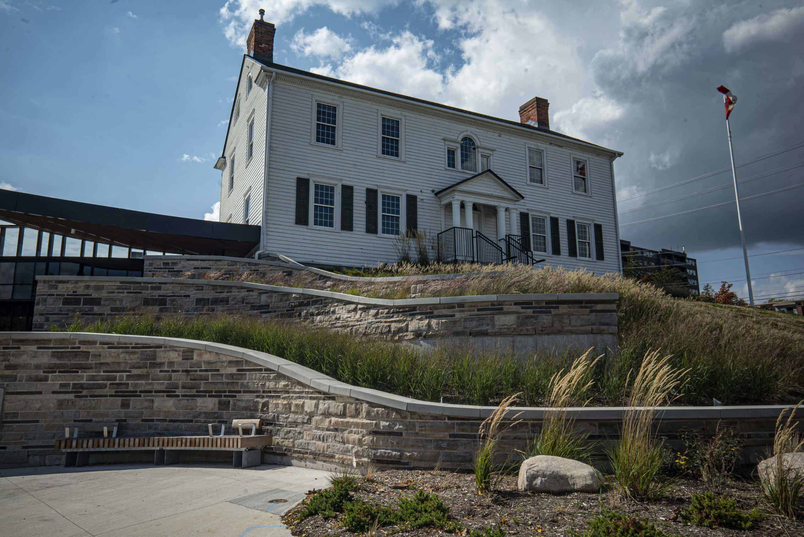 Renewed Joseph Brant Museum showing exterior of Brant House and new expansion