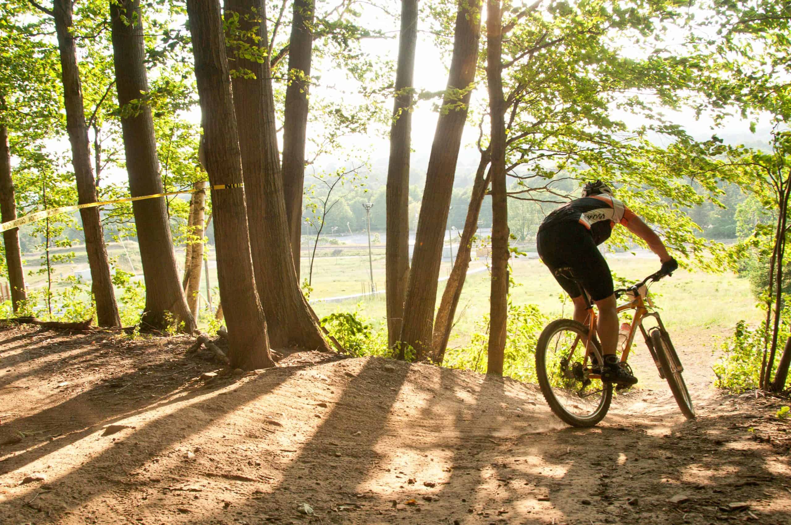 Mountain biker on trails at Kelso Conservation Area