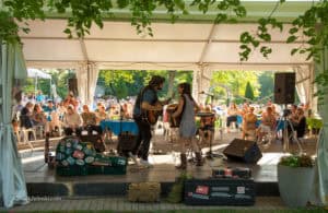 Performers under tent at Royal Botanical Gardens Music Night