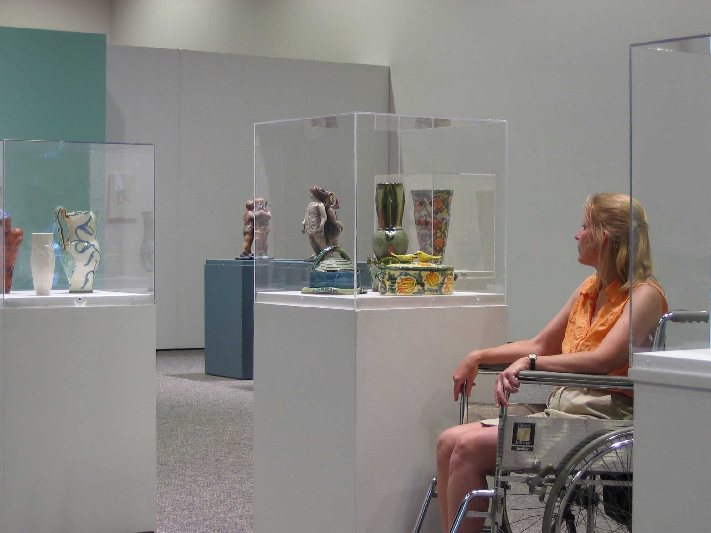 Person in wheelchair enjoying exhibit