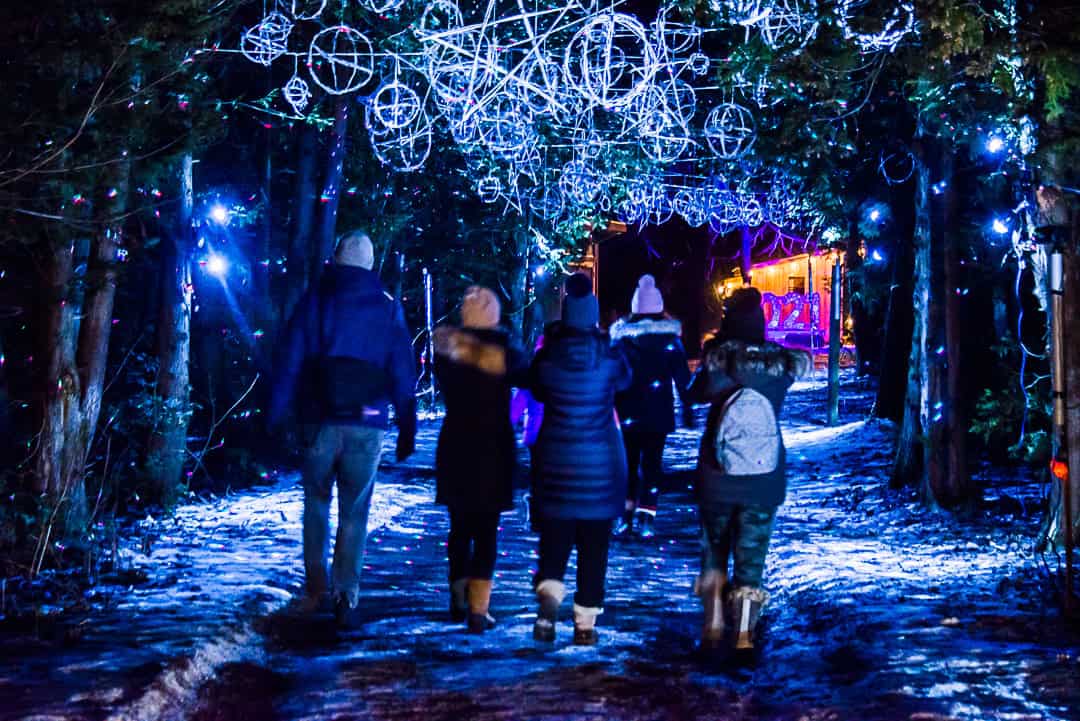 Family walking at Winterlit