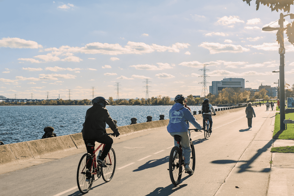 Biking on the Waterfront Trail